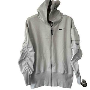 Nike woman’s Light Gray Full-Zip Hooded Jacket
